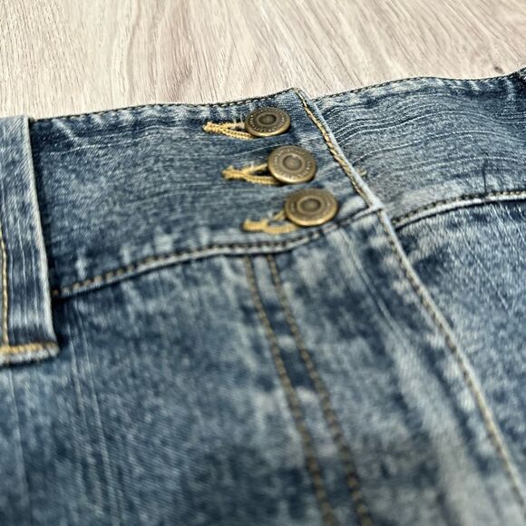 Ann Taylor LOFT Denim Button Fly Skirt - Picture 4 of 6